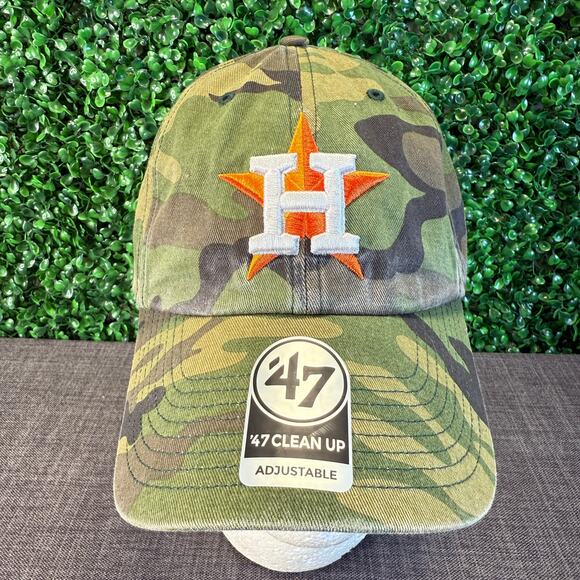 NWT Houston Astros Camo Hat 47 Brand Adjustable Strap Hat Cap One Size OSFA - Picture 1 of 8